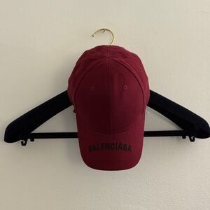 Balenciaga Red Burgundy Baseball Cap